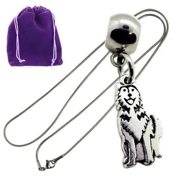 Dave The Bunny Jewelry - Husky Necklace with Siberian Husky Charm for Dog Lovers